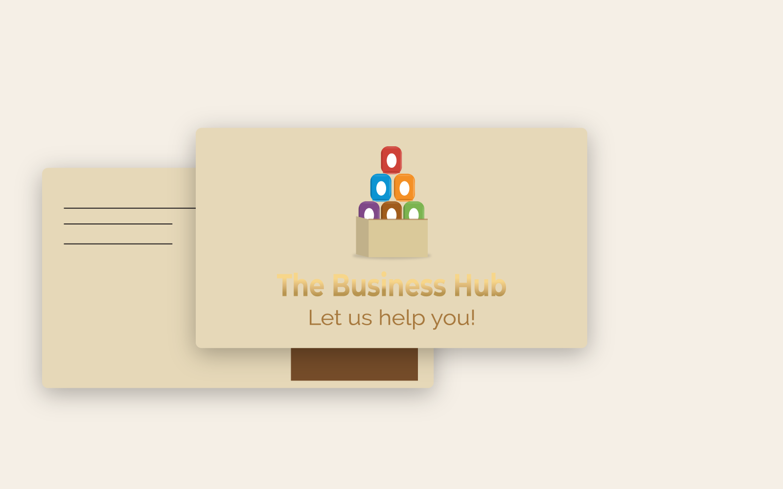 The Business Hub logo applied on stationery and digital mockups