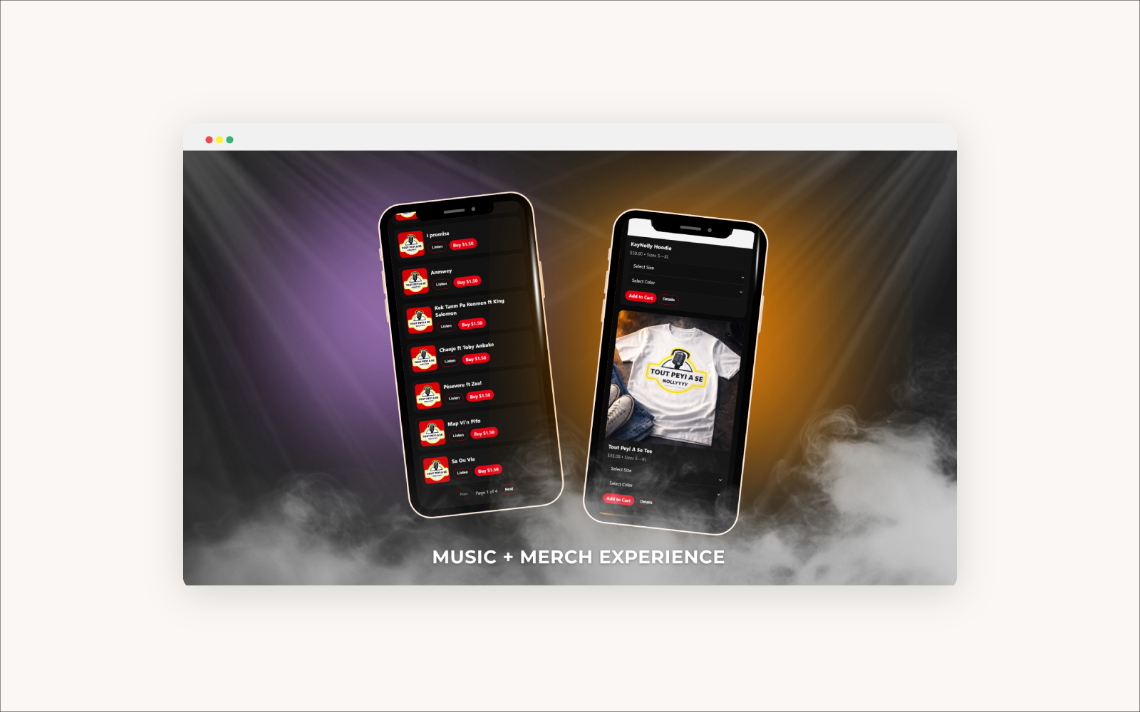 Mobile responsive design for Tout Peyi a Se Nolly website